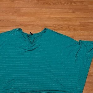 Lane Bryant Blue Dolman Sleeve Blouse Relaxed Fit